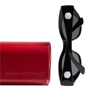 Magda Butrym H&M Black Sunglasses with White Roses